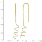 Load image into Gallery viewer, 14K Yellow Gold Polished Diamond-cut Spiral Threader Earrings