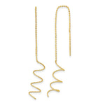 Load image into Gallery viewer, 14K Yellow Gold Polished Diamond-cut Spiral Threader Earrings