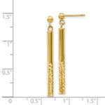 Load image into Gallery viewer, 14K Yellow Gold Polished and Diamond-cut Bar Dangle Post Earrings
