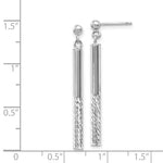 Load image into Gallery viewer, 14k White Gold Polished and Diamond-cut Bar Dangle Post Earrings