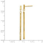 Load image into Gallery viewer, 14K Yellow Gold Polished and Diamond-cut Bar Dangle Post Earrings