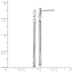 Load image into Gallery viewer, 14k White Gold Polished and Diamond-cut Bar Dangle Post Earrings