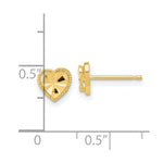 Load image into Gallery viewer, 14K Yellow Gold Polished Diamond-cut Heart Post Earrings