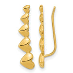 Load image into Gallery viewer, 14K Yellow Gold Heart Polished Ear Climber Earrings