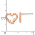 Load image into Gallery viewer, 14k Rose Gold Polished Heart Post Earrings