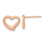 Load image into Gallery viewer, 14k Rose Gold Polished Heart Post Earrings
