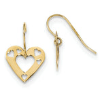 Load image into Gallery viewer, 14K Yellow Gold Polished Cut-out Heart Dangle Earrings