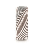 Load image into Gallery viewer, Mens Damascus Steel Vivid Etched Design Wedding Ring - Beveled Brushed Comfort Fit - 6mm 8mm Wide - Style name: GHOST