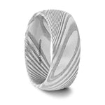 Load image into Gallery viewer, Mens Damascus Steel Vivid Etched Design Wedding Ring - Domed Brushed Comfort Fit - 6mm 8mm Wide - Style name: THEON