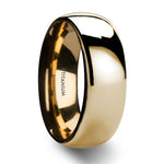 Load image into Gallery viewer, Mens Titanium Traditional Gold Plated Wedding Ring - Polished Domed Comfort Fit - 8mm Wide - Style name: VANNA