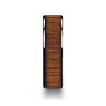 Load image into Gallery viewer, Mens Black Ceramic Koa Wood Inlay Wedding Ring - Polished Flat Comfort Fit - 6mm 7mm 8mm 10mmWide - Style name: ATREUS