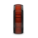 Load image into Gallery viewer, Mens Black Ceramic Padauk Wood Inlay Domed Wedding Ring - Polished Finish Comfort Fit - 8mm Wide - Style name: MANE