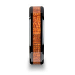 Load image into Gallery viewer, Mens Black Ceramic Exotic Mahogany Hard Wood Inlay Wedding Ring - Polished Beveled Comfort Fit - 4mm 6mm 8mm 10mm Wide - Style name: GABON