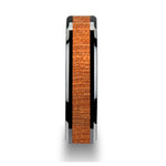 Load image into Gallery viewer, Mens Black Ceramic African Sapele Wood Inlay Wedding Ring - Polished Beveled Comfort Fit - 6mm 8mm 10mm Wide - Style name: BENIN