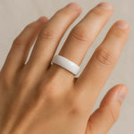 Load image into Gallery viewer, Mens White Ceramic Polish Finished Wedding Ring - Domed Comfort Fit - 6mm 8mm Wide - Style name: IVORY