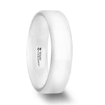Load image into Gallery viewer, Mens White Ceramic Beveled Edges Wedding Ring - Polished Finish Comfort Fit - 6mm 8mm Wide - Style name: GLACIER