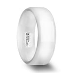 Load image into Gallery viewer, Mens White Ceramic Beveled Edges Wedding Ring - Polished Finish Comfort Fit - 6mm 8mm Wide - Style name: GLACIER