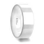 Load image into Gallery viewer, Mens White Ceramic Flat Wedding Ring - Polished Finish Comfort Fit - 6mm 8mm Wide - Style name: LUCENT