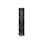 Load image into Gallery viewer, Mens Black Ceramic Dinosaur Bone Inlaid Blue Wedding Ring - Beveled Comfort Fit - 4mm 8mm Wide - Style name: PERMIAN