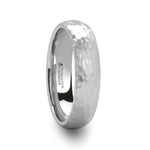 Load image into Gallery viewer, Mens White Tungsten Hammered Finish Wedding Ring - Domed Comfort Fit - 6mm 8mm Wide - Style name: CHANDLER