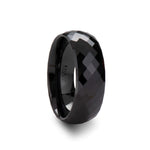 Load image into Gallery viewer, Mens Black Ceramic 288 Diamond Faceted Wedding Ring - Polished Comfort Fit - 4mm 6mm 8mm Wide - Style name: DRACO