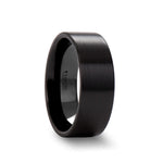 Load image into Gallery viewer, Mens Black Ceramic Flat Pipe Cut Wedding Ring - Brushed Comfort Fit - 4mm 6mm 8mm 10mm 12mm Wide - Style name: DRAKON