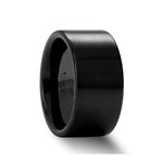 Load image into Gallery viewer, Mens Black Ceramic Flat Pipe Cut Wedding Ring - Brushed Comfort Fit - 4mm 6mm 8mm 10mm 12mm Wide - Style name: DRAKON
