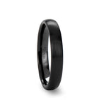 Load image into Gallery viewer, Mens Black Ceramic Domed Wedding Ring - Brush Finished Comfort Fit - 2mm 4mm 6mm 8mm 10mm 12mm Wide - Style name: ATTOR