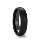 Load image into Gallery viewer, Mens Black Ceramic Domed Wedding Ring - Brush Finished Comfort Fit - 2mm 4mm 6mm 8mm 10mm 12mm Wide - Style name: ATTOR