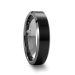 Load image into Gallery viewer, Mens Tungsten Carbide Brushed Finish Black Ceramic Center Wedding Ring - Beveled Comfort Fit - 6mm 8mm Wide - Style name: ARDEN