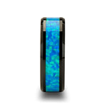 Load image into Gallery viewer, Mens Black Ceramic Blue Green Opal Inlay Wedding Ring - Polished Comfort Fit - 4mm 6mm 8mm 10mm Wide - Style name: QUANTUM