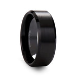 Load image into Gallery viewer, Mens Black Titanium Brush Finished Center Wedding Ring - Polished Beveled Edges Comfort Fit - 8mm Wide - Style name: ELYSIAN