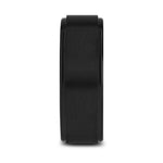 Load image into Gallery viewer, Mens Black Titanium Brushed Raised Center Wedding Ring - Flat Polished Edges Comfort Fit - 8mm Wide - Style name: BABYLON