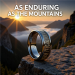 Load image into Gallery viewer, Mens Titanium Ombre Deer Antler Inlay Diamond Wedding Ring - Polished Beveled Comfort Fit - 8mm Wide - Style name: CARIBOU