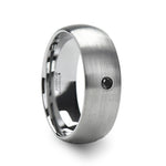 Load image into Gallery viewer, Mens Tungsten Carbide Black Diamond Domed Wedding Ring - Brushed Finish Comfort Fit - 6mm 8mm Wide - Style name: PERSEID
