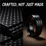 Load image into Gallery viewer, Mens Black Titanium Black Carbon Fiber Inlaid Wedding Ring - Polished Beveled Comfort Fit - 6mm 8mm Wide - Style name: OXYN