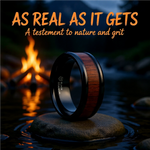 Load image into Gallery viewer, Mens Black Titanium Black Walnut Wood Inlaid Wedding Ring - Polished Beveled Edges Comfort Fit - 6mm 8mm Wide - Style name: KONY