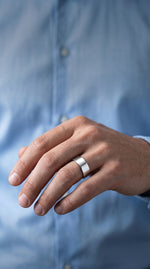 Load image into Gallery viewer, Mens Titanium Flat Style Wedding Ring - Polished Finish Comfort Fit - 6mm 8mm Wide - Style name: HARDY