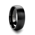 Load image into Gallery viewer, Mens Black Titanium Domed Wedding Ring - Brushed Finish Comfort Fit - 6mm 8mm Wide - Style name: MARAUDER