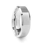 Load image into Gallery viewer, Mens Titanium Raised Center Beveled Edges Wedding Ring - Polished Finish Comfort Fit - 6mm 8mm Wide - Style name: CORONAL