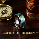 Load image into Gallery viewer, Mens Titanium Mother Of Pearl Inlaid Wedding Ring - Polished Beveled Comfort Fit - 6mm 8mm Wide - Style name: KAUI