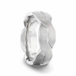 Load image into Gallery viewer, Mens Titanium Interlocking Infinity Symbol Flat Brushed Wedding Ring - Polished Grooves Comfort Fit - 8mm Wide - Style name: ENDURE