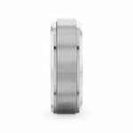 Load image into Gallery viewer, Mens Titanium Spinning Brushed Center Wedding Ring - Polished Beveled Comfort Fit - 8mm Wide - Style name: REBELLION