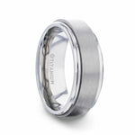 Load image into Gallery viewer, Mens Titanium Spinning Brushed Center Wedding Ring - Polished Beveled Comfort Fit - 8mm Wide - Style name: REBELLION