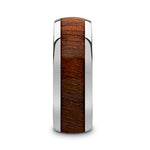 Load image into Gallery viewer, Mens Tungsten Exotic Black Walnut Wood Inlay Domed Wedding Ring - Polished Finish Comfort Fit - 8mm Wide - Style name: JUGLAN