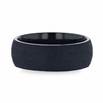 Load image into Gallery viewer, Mens Titanium Sand Blasted Finish Black Wedding Ring - Domed Comfort Fit - 8mm Wide - Style name: CIMMERIAN