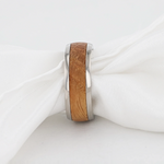 Load image into Gallery viewer, Mens Titanium Whiskey Barrel Inlaid Made From Genuine Whiskey Barrels - 8mm Wide - Style name: STAVE