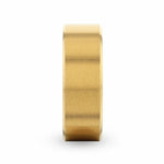 Load image into Gallery viewer, Mens Titanium Yellow Gold Plating Flat Brushed Finish Center Wedding Ring - Polished Edges Comfort Fit - 8mm Wide - Style name: AURELIANO