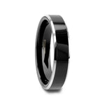 Load image into Gallery viewer, Mens Tungsten Carbide Black Polish Finished Center Wedding Ring - Metallic Beveled Edges Comfort Fit - 4mm 6mm 8mm Wide - Style name: MACLAREN