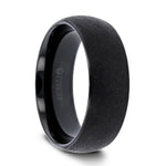Load image into Gallery viewer, Mens Tungsten Carbide Sandblasted Crystalline Finish Black Wedding Ring - Domed Comfort Fit - 4mm 6mm 8mm Wide - Style name: OBSIDIAN